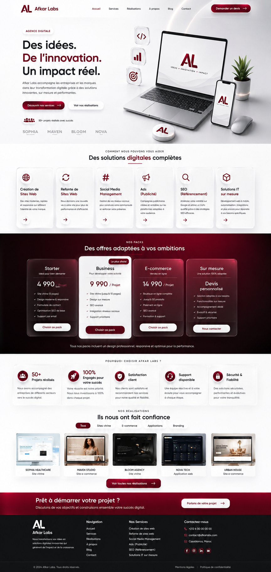 Aperçu site Afkar Labs